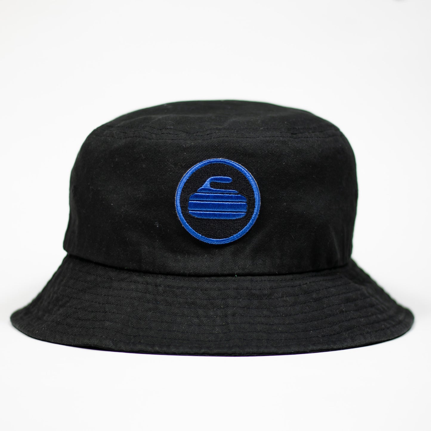 Curling Rock - Black Bucket Hat with Patch