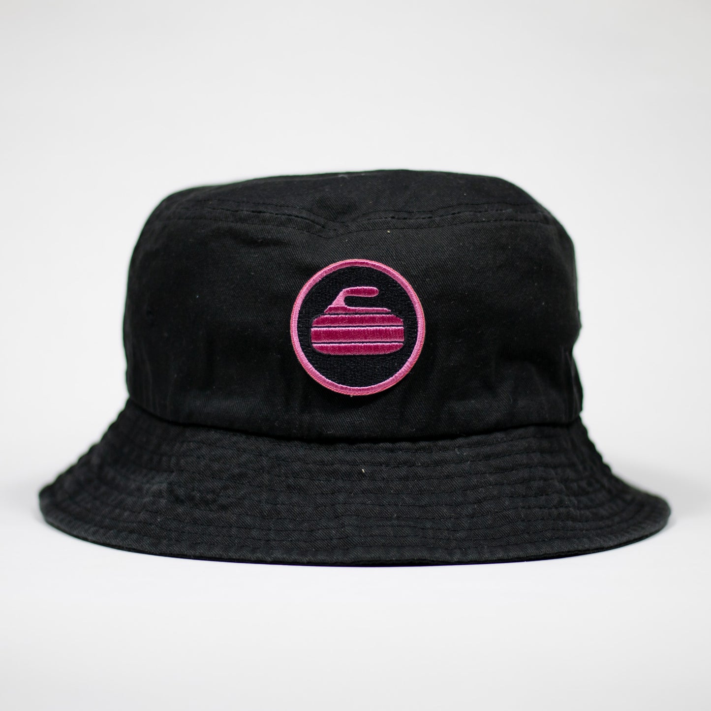 Curling Rock - Black Bucket Hat with Patch