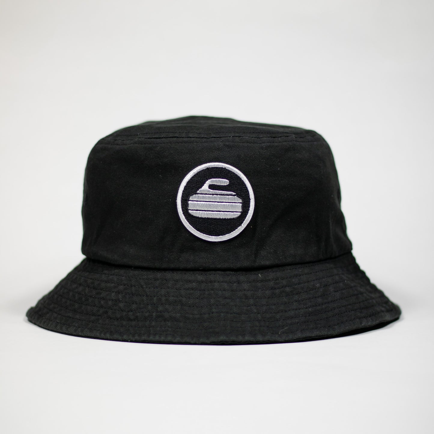 Curling Rock - Black Bucket Hat with Patch