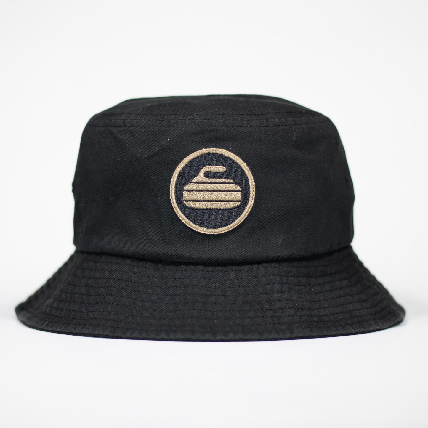 Curling Rock - Black Bucket Hat with Patch