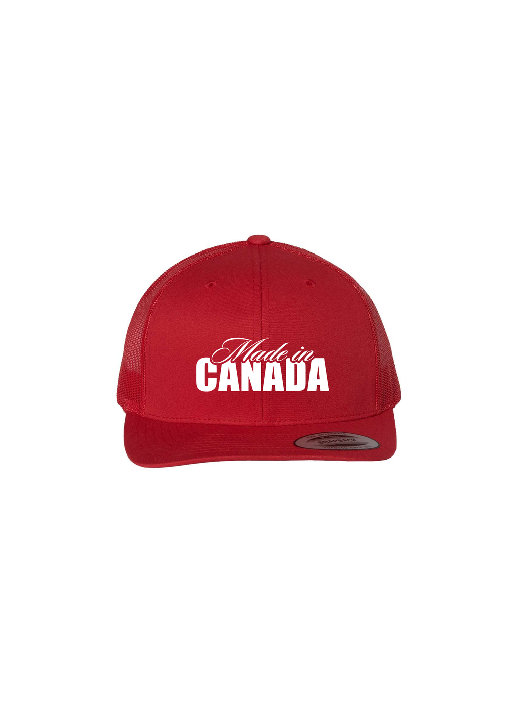 Made In Canada Embroidered Trucker Hat - Red