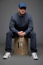Curling Rock - Washed Black Sweat Pants with Patch