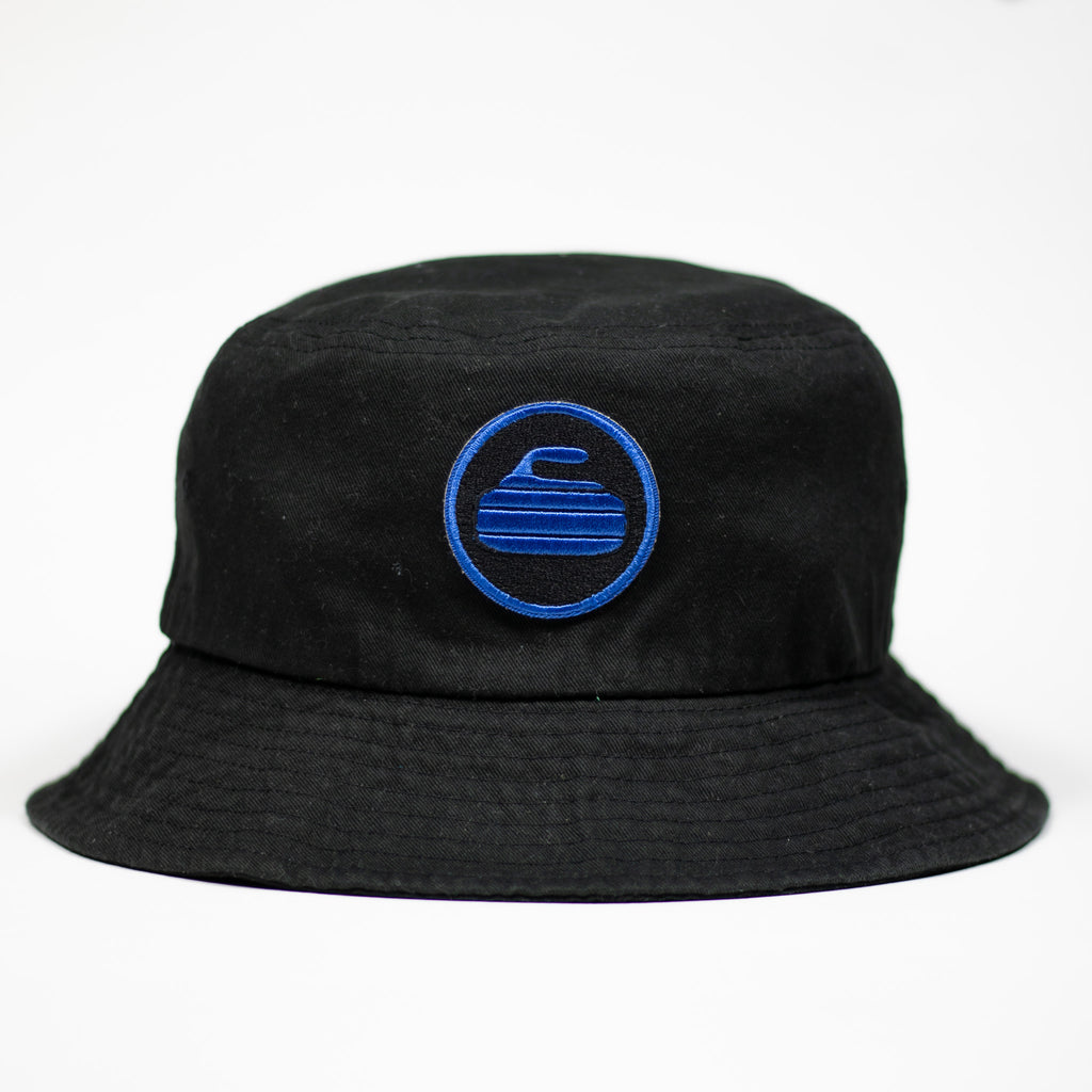 Curling Rock - Black Bucket Hat with Patch