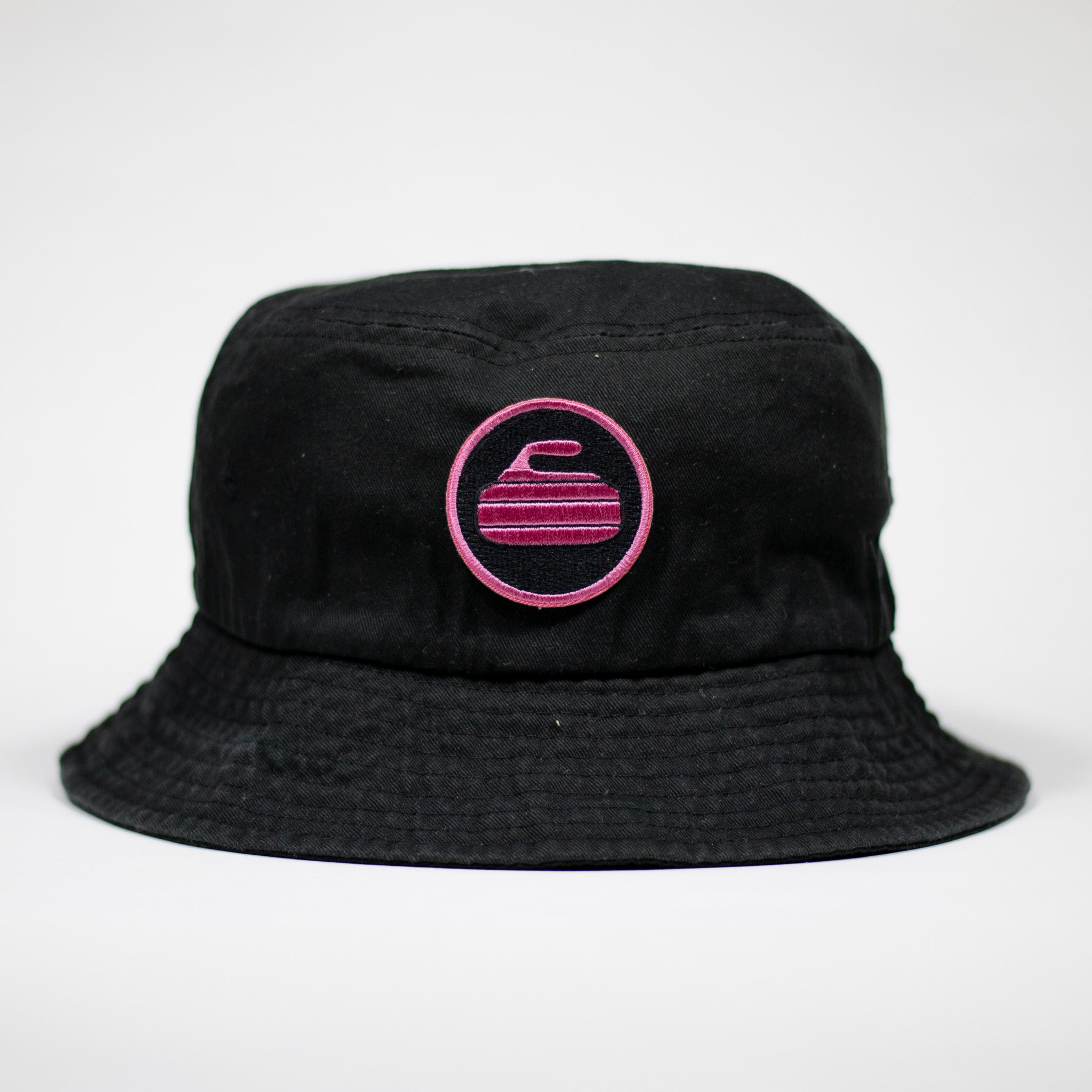 Curling Rock - Black Bucket Hat with Patch