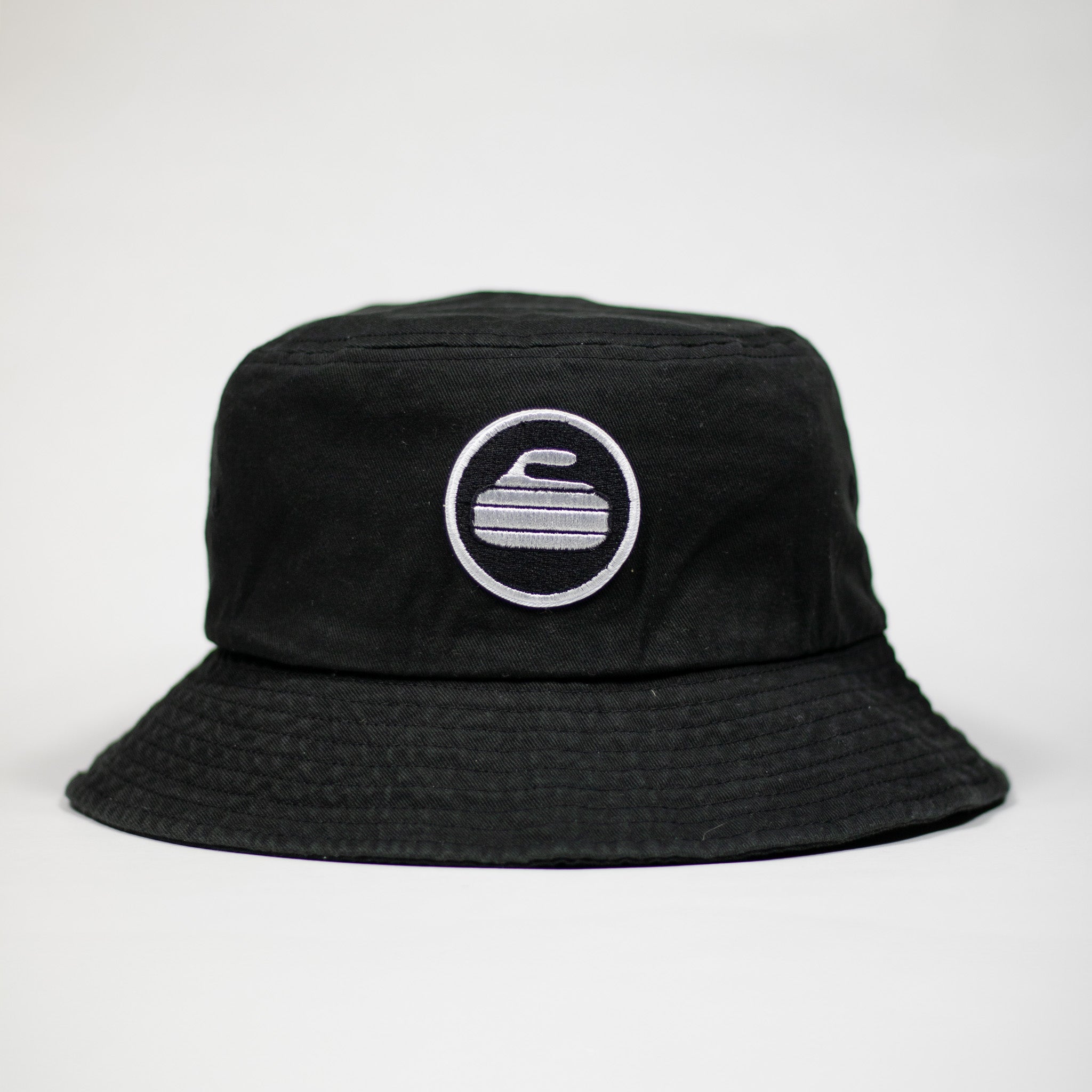 Curling Rock - Black Bucket Hat with Patch