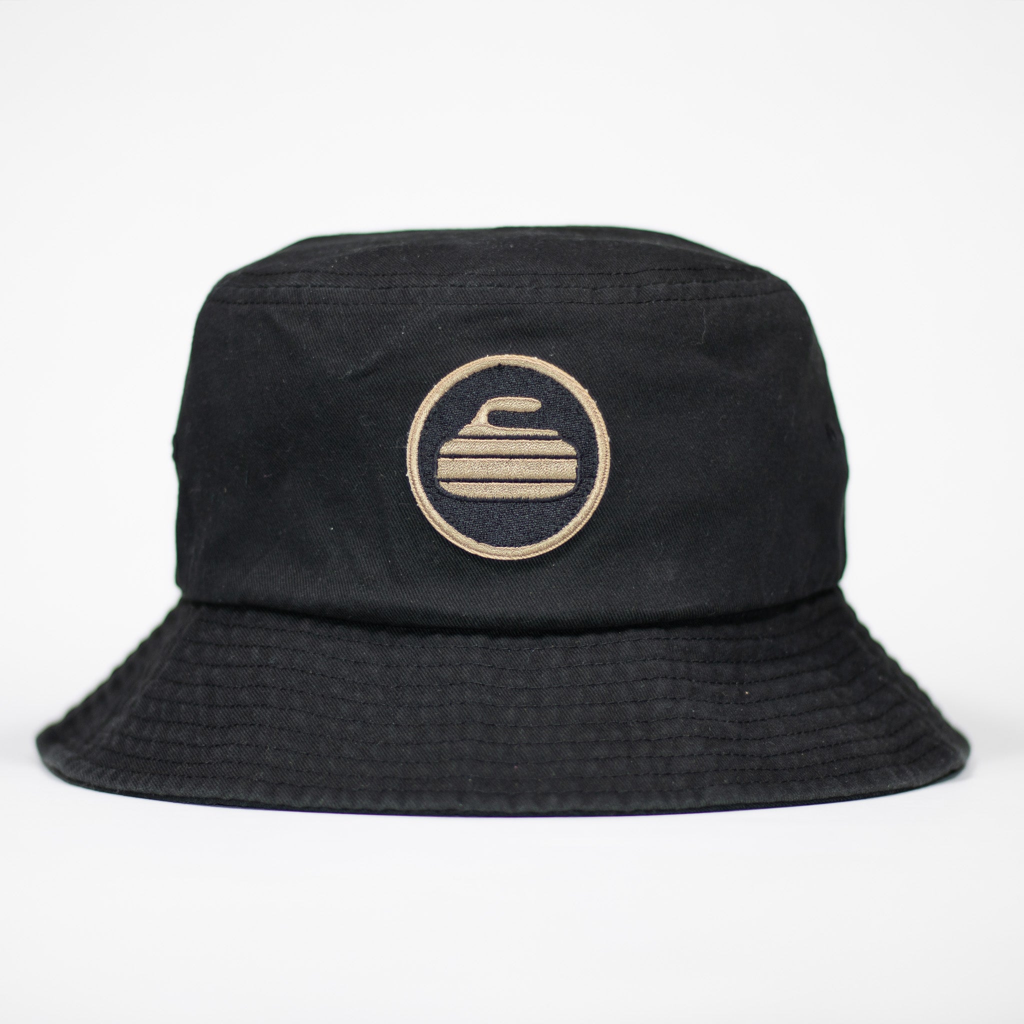 Curling Rock - Black Bucket Hat with Patch