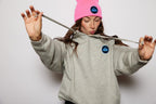 Curling Rock - Rainbow Speckle Hoodie with Patch