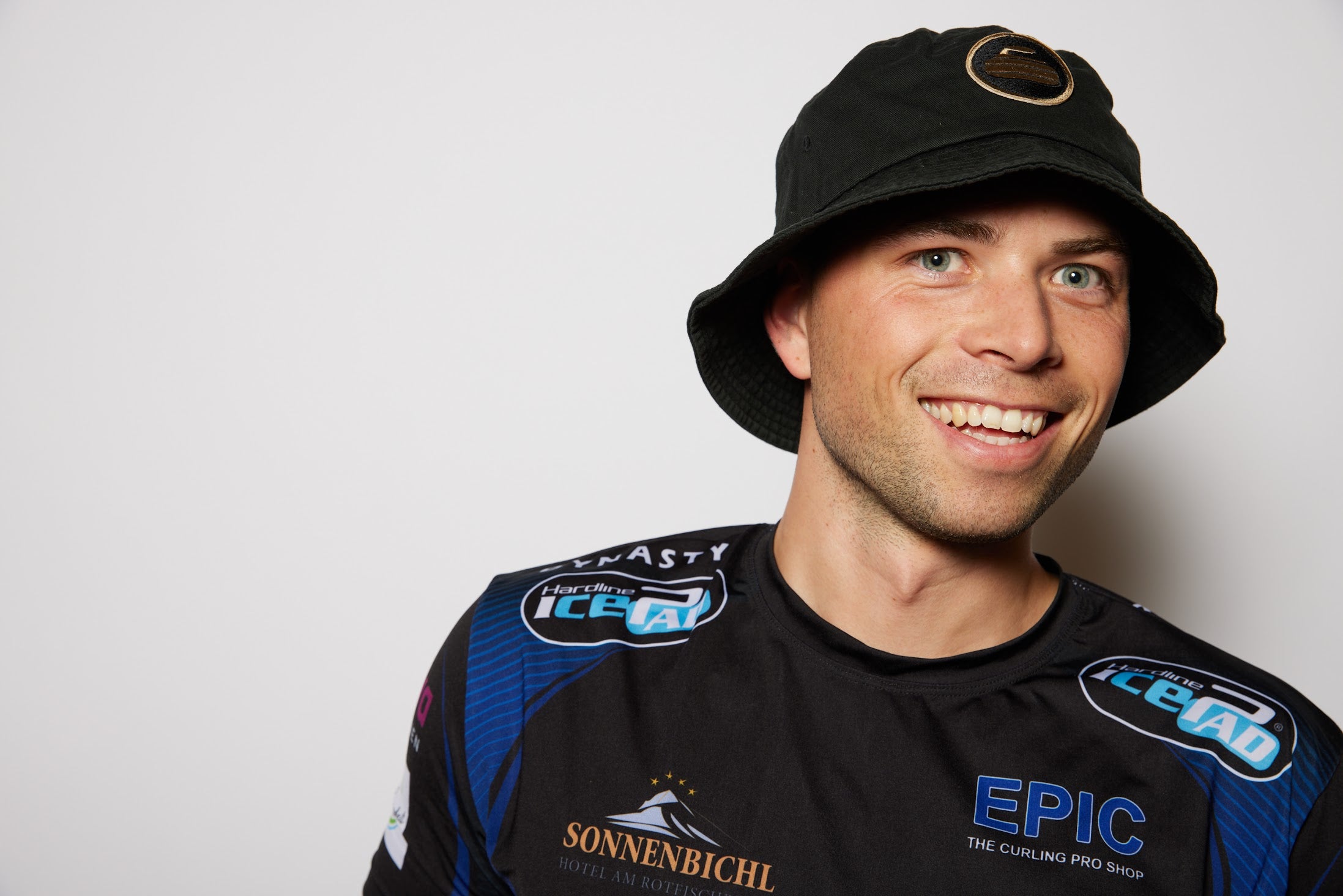 Curling Rock - Black Bucket Hat with Patch