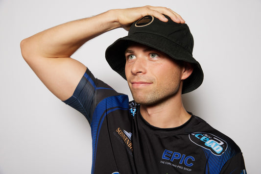 Curling Rock - Black Bucket Hat with Patch