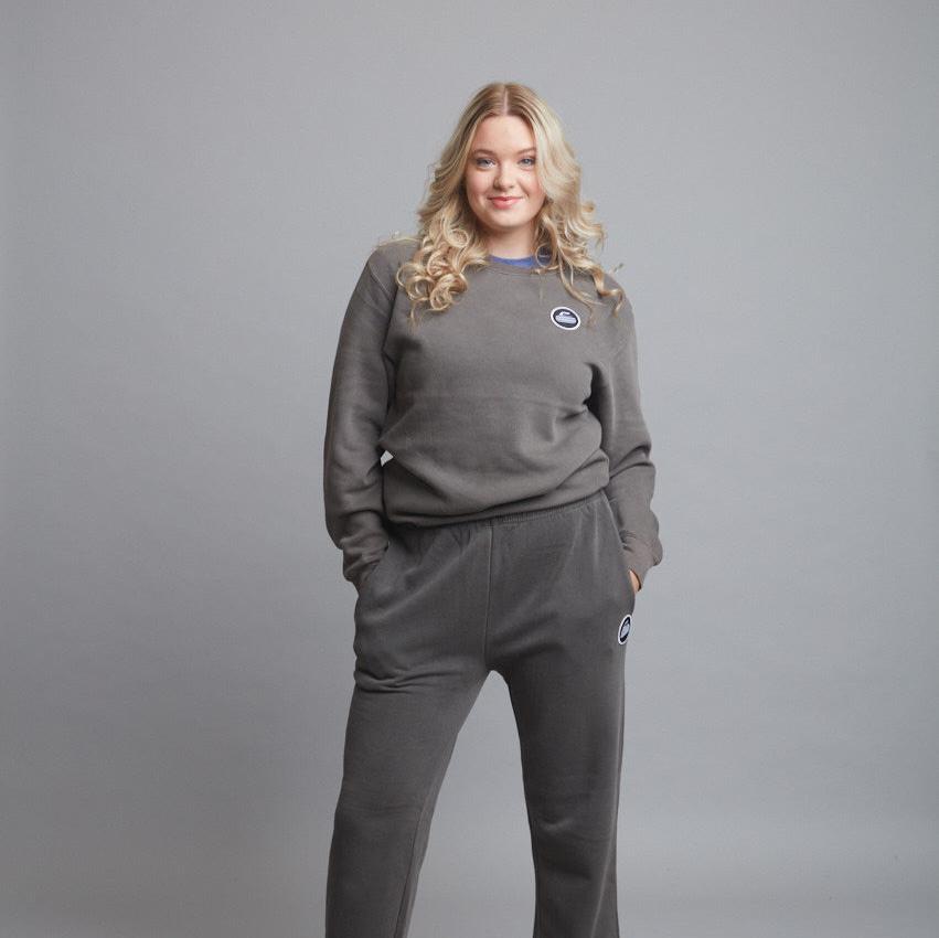 Curling Rock - Washed Charcoal Sweat Pants with Patch