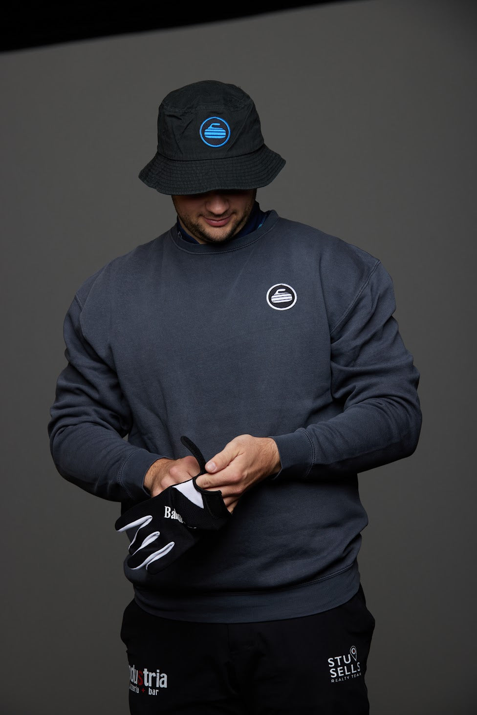 Curling Rock - Black Bucket Hat with Patch